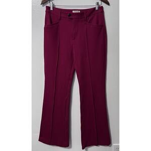 Anthropologie Essential Trouser Flared Leg Womens 6 Berry Color Business Preppy